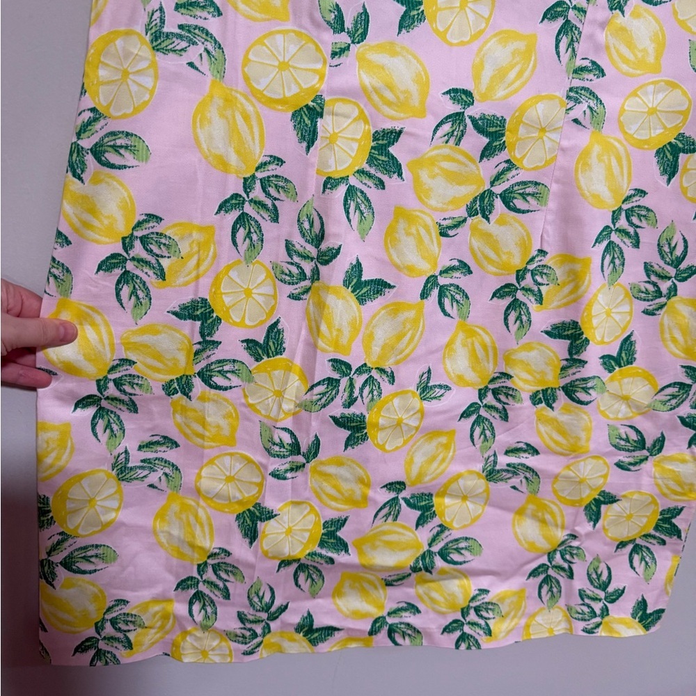Cynthia Rowley Pink Lemon Print Shift Dress Size 12 NWT Resort Garden Party - Picture 4 of 7